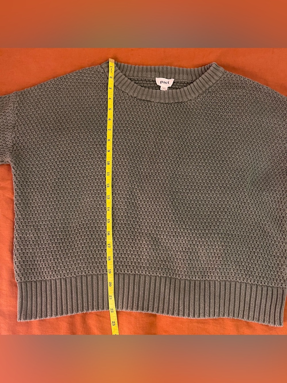 green PACT cozy sweater - Picture 3 of 6